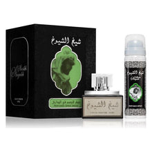 Încarcă imaginea în Galerie, Lattafa Sheikh Al Shuyukh Black - Set Unisex Apa de Parfum 50ml si Deodorant Spray 50ml