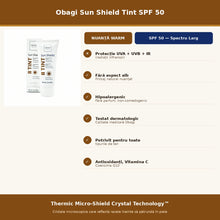 Încarcă imaginea în Galerie, Obagi Sun Shield Tint Warm SPF50 85gr - Protectie Solara Nuantatoare