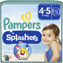Încarcă imaginea în Galerie, Pampers Splashers Baby Shark Nr 4 9-15kg - Scutece 11buc