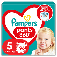 Încarcă imaginea în Galerie, Pampers Pants Stop and Protect Nr 5 12-17kg - Scutece 96 buc