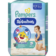 Încarcă imaginea în Galerie, Pampers Splashers Baby Shark Nr 4 9-15kg - Scutece 11buc