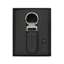 Încarcă imaginea în Galerie, Porsche Design Keyring Oval Black - Breloc din Piele Oval Negru