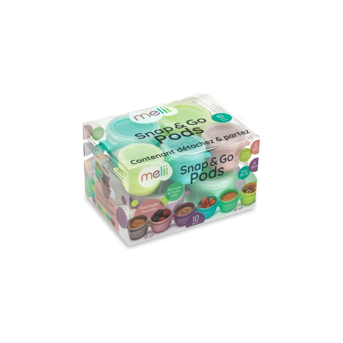 Melii Set 10 Recipiente Snap and Go 6x59ml si 4x118ml