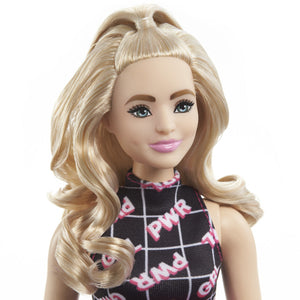 Barbie Papusa Fashionista Blonda cu Borseta Roz