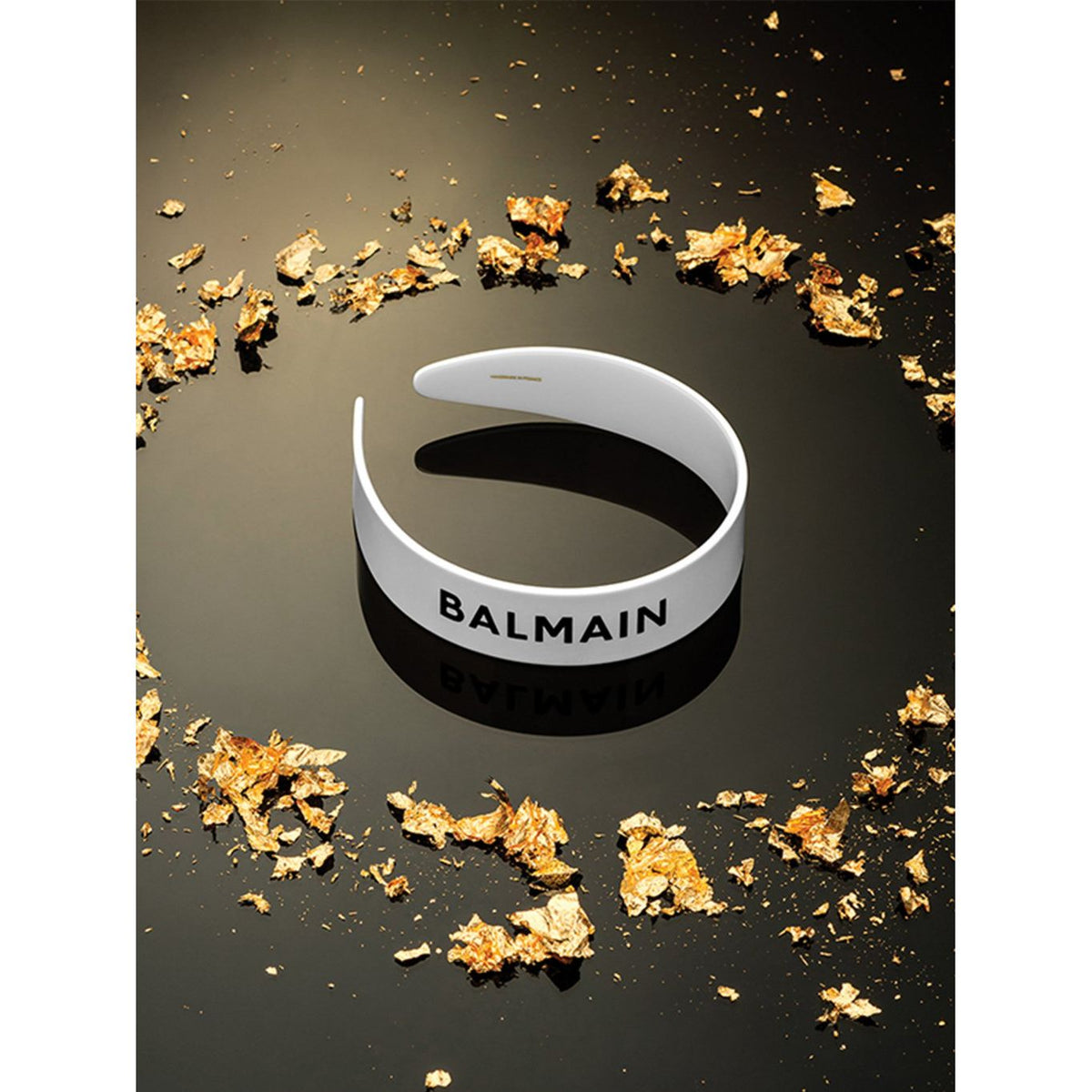 Balmain Le Legacy Cellulose Acetate Headband White Logo FW24 - Bentita - Beauty Lounge
