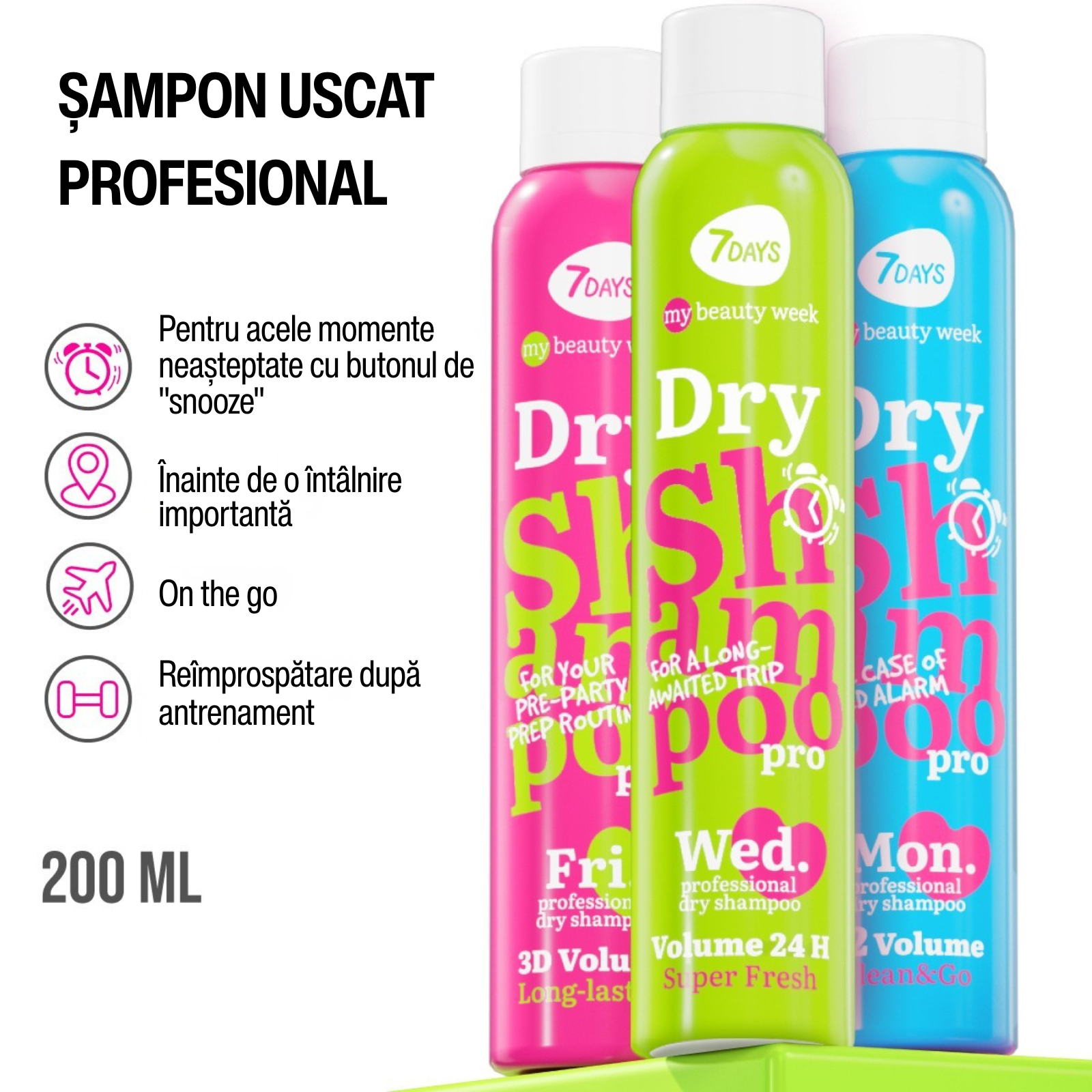 7DAYS Sampon Uscat My Beauty Week 24 Hour Volume Super Fresh 200ml