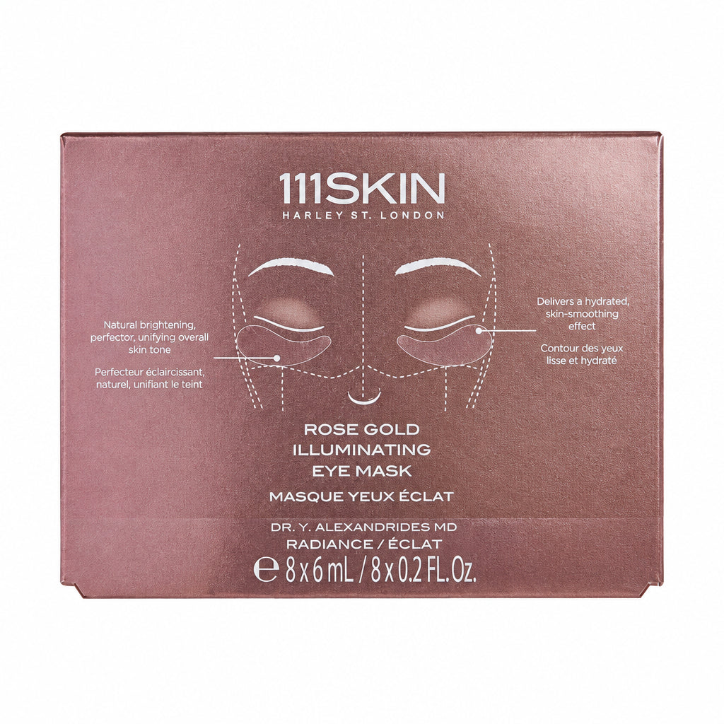111SKIN Rose Gold Illuminating Eye Mask Box - Masti pentru Ochi 8 x 6ml
