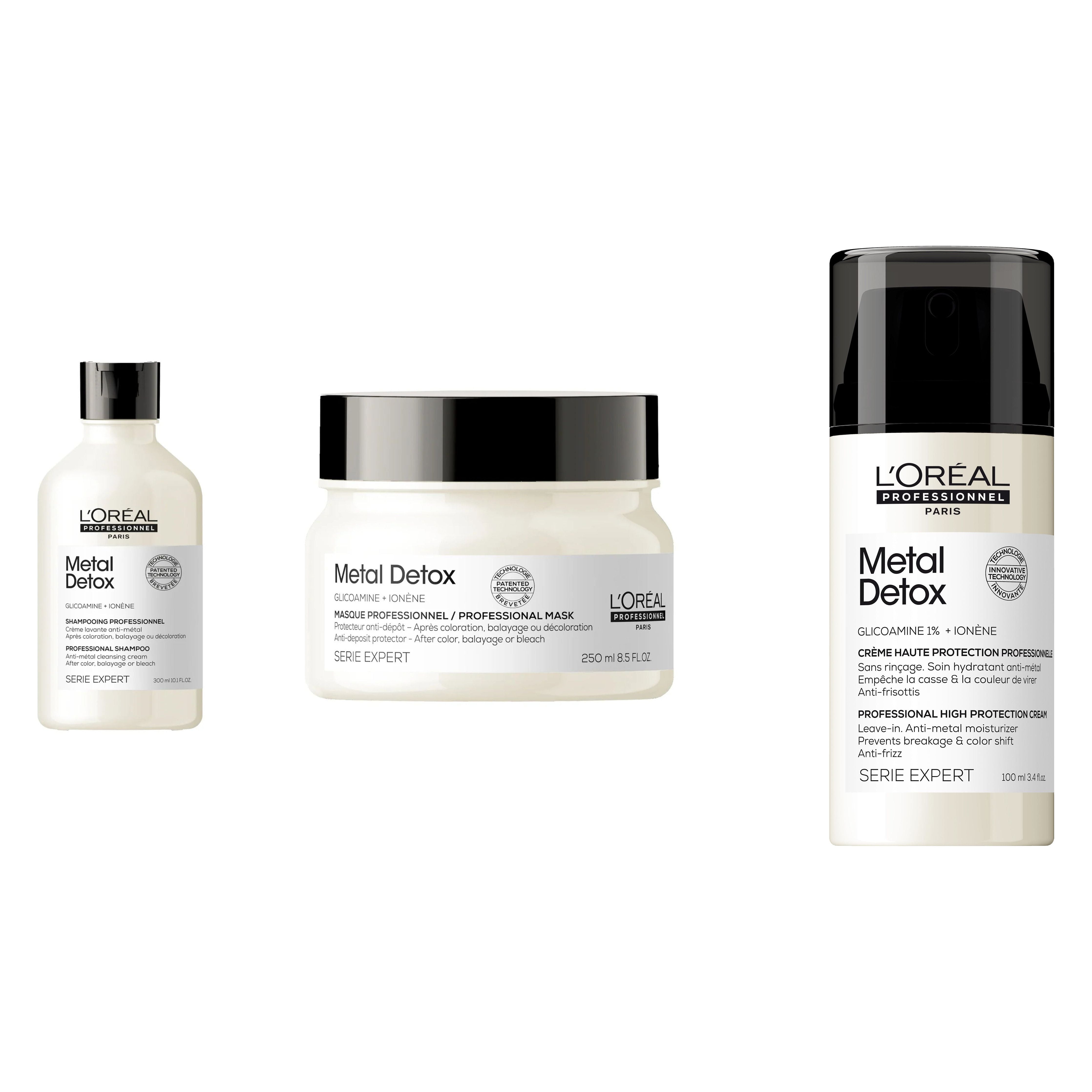 Set L'Oreal Professionnel Metal Detox - Sampon 300ml Masca 250ml si Crema 100ml - Beauty Lounge