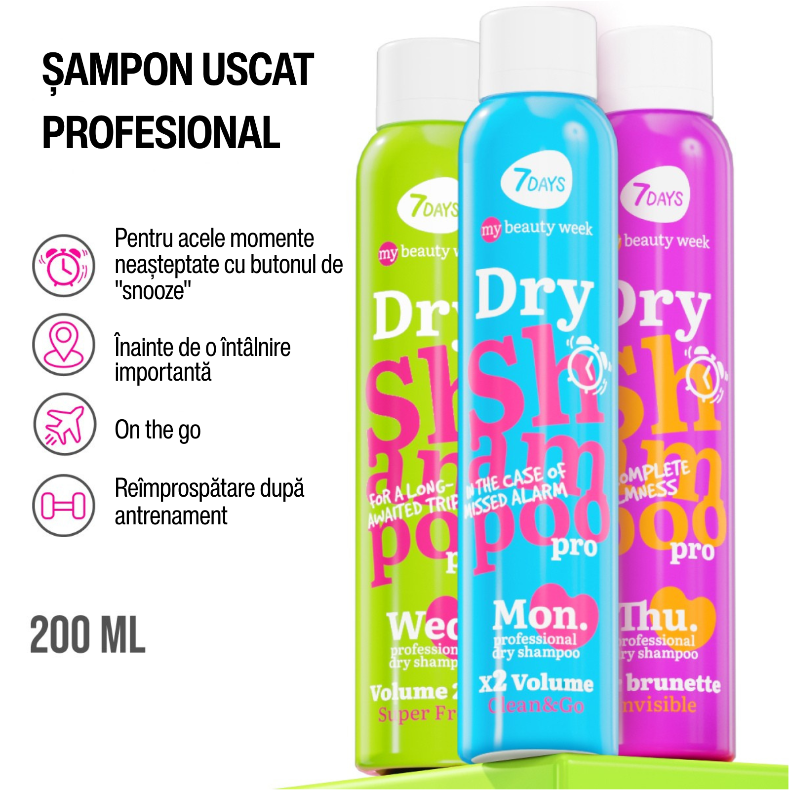 7DAYS Sampon Uscat My Beauty Week Total Cleansing X2 Volume 200ml
