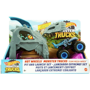 Hot Wheels Lansator Monster Truck Team Mega Wrex cu Doua Masinute