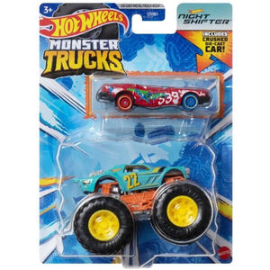 Hot Wheels Monster Truck si Masinuta Metalica Night Shifter