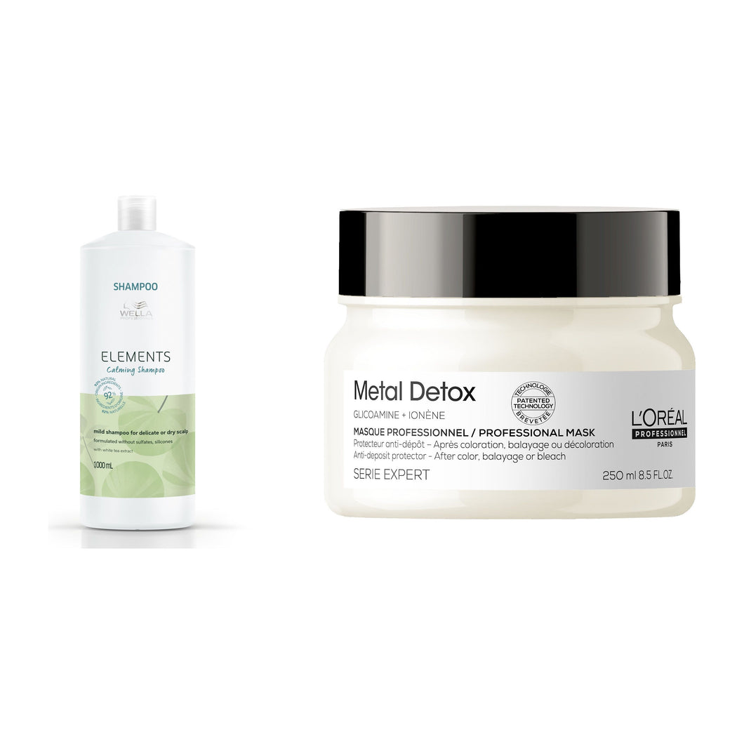 Set Bundle Scalp Sensibil - Sampon Wella Elements si Masca L'oreal Professionnel