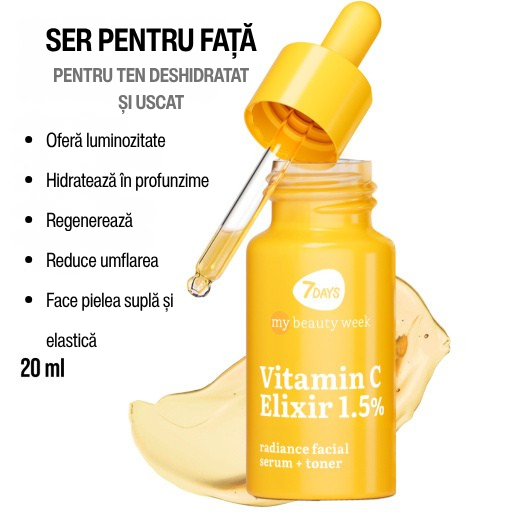 7DAYS Ser Facial & Toner My Beauty Week Vitamin Elixir 1.5% Iluminator 20ml