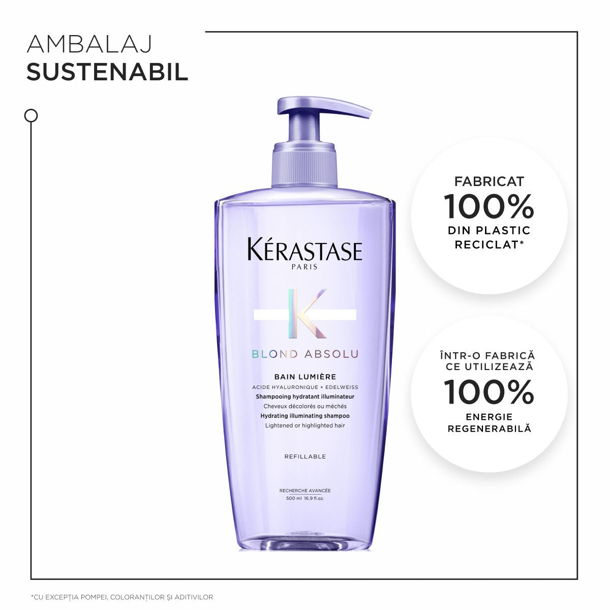 Kerastase Blond Absolu Bain Lumiere - Sampon Hidratant Iluminator Reincarcabil 500ml - Beauty Lounge