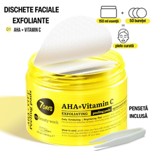 Încarcă imaginea în Galerie, Dischete Faciale Exfoliante 7DAYS MBW AHA+Vitamina C Iluminare 50 buc 150ml
