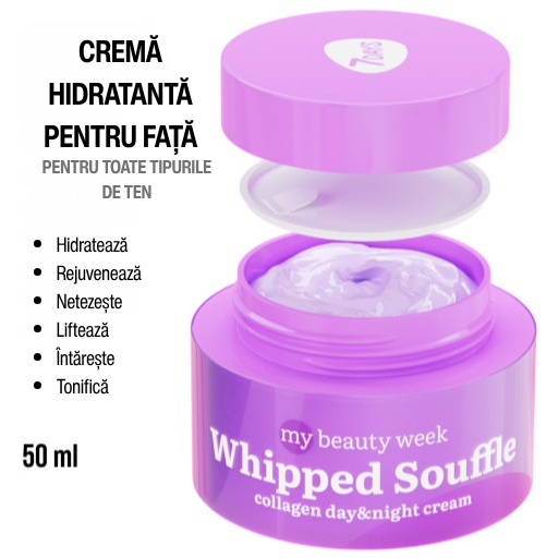 7DAYS Crema de Fata My Beauty Week Whipped Souffle Colagen Zi & Noapte 50ml