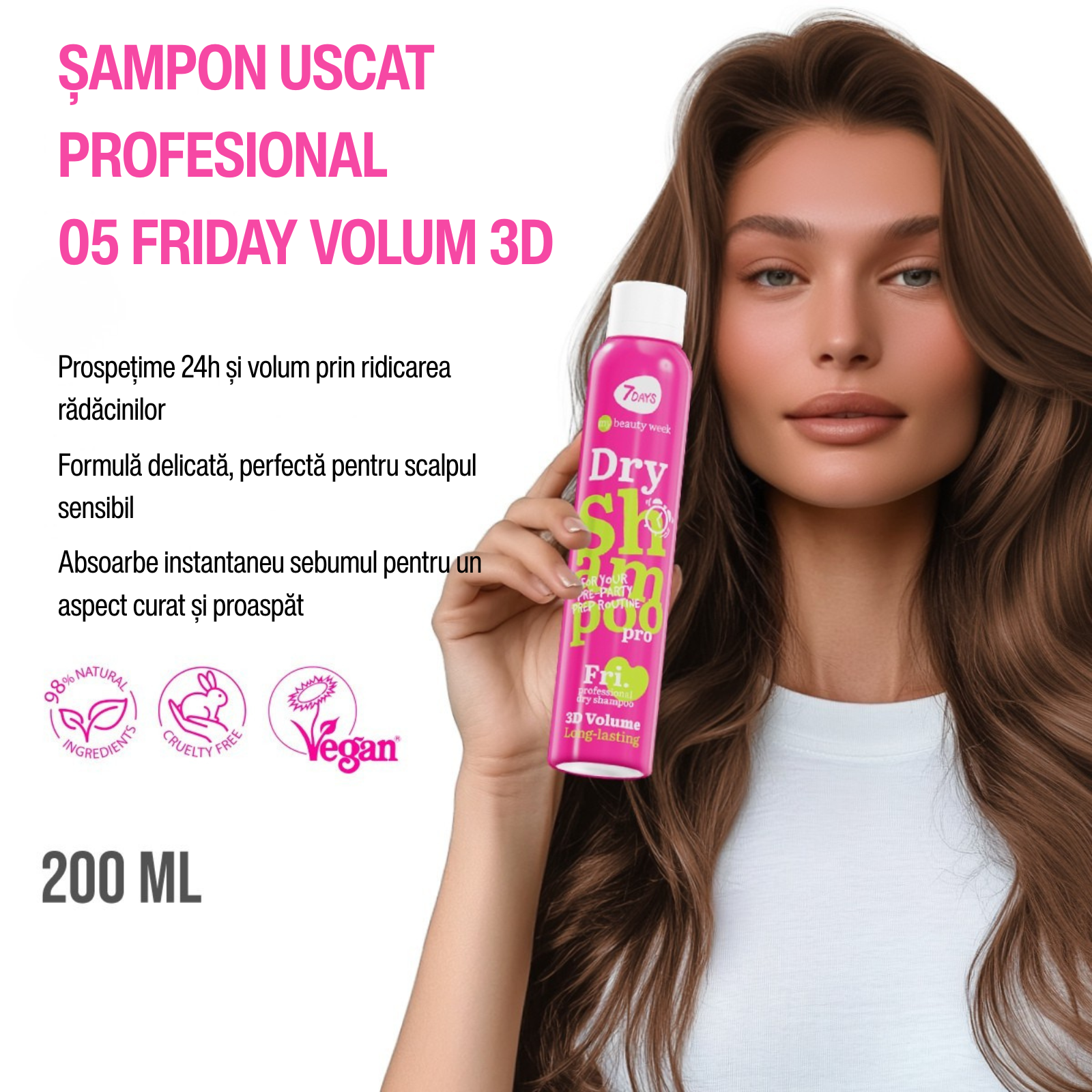 7Days Sampon Uscat Long-Lasting Formula 3D Volume 200ml