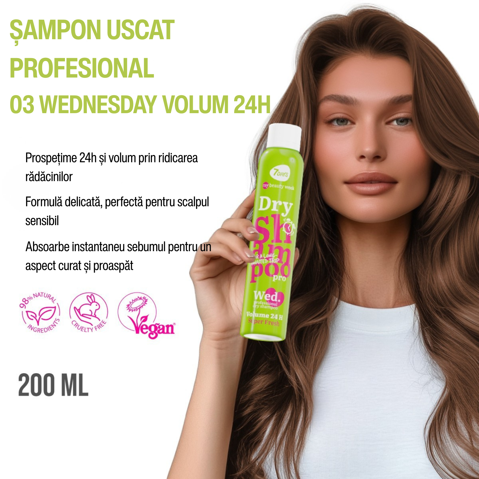 7DAYS Sampon Uscat My Beauty Week 24 Hour Volume Super Fresh 200ml