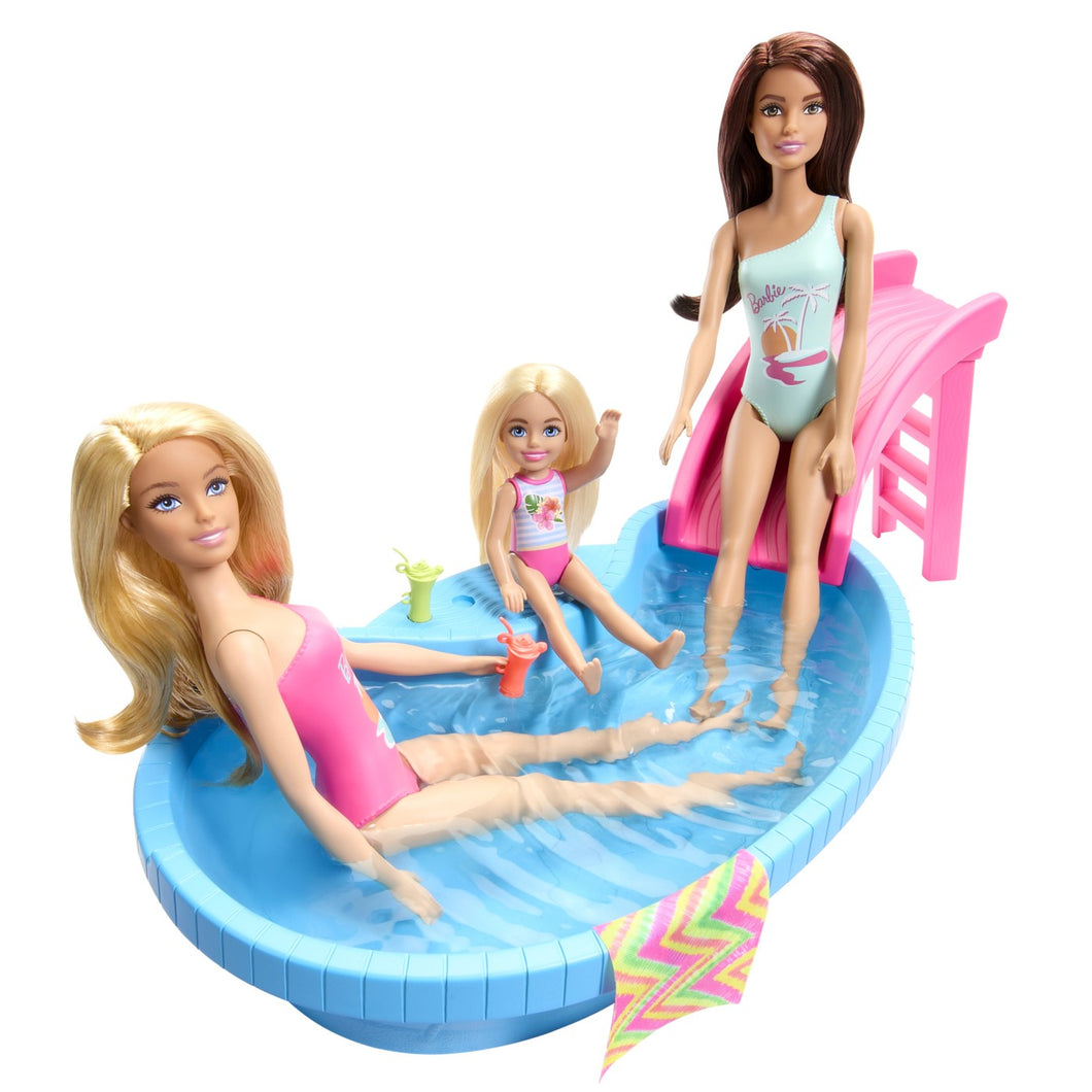 Barbie Set Papusa Barbie Blonda si Piscina