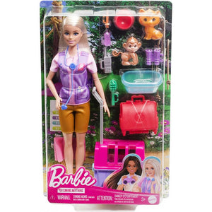 Barbie You Can Be Set Papusa cu Doua Animalute din Jungla