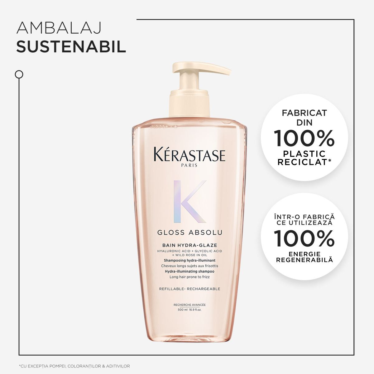 Kerastase Gloss Absolu Bain Hydra-Glaze - Sampon Hidratant Reincarcabil 500ml - Beauty Lounge