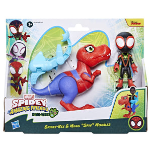 Spider-Man Spidey si Prietenii Marvel Dino Webs Spidey Rex si Miles Spin Morales