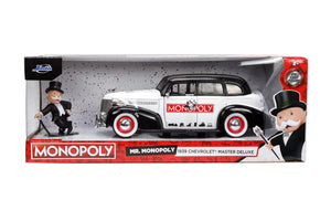 Jada Toys Set Masinuta Metalica Chevrolet Master Deluxe 1939 si Figurina Mr Monopoly