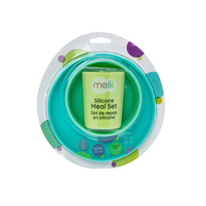 Melii Set 3 Recipiente Silicon Hrana Bebe Blue and Lime and Mint