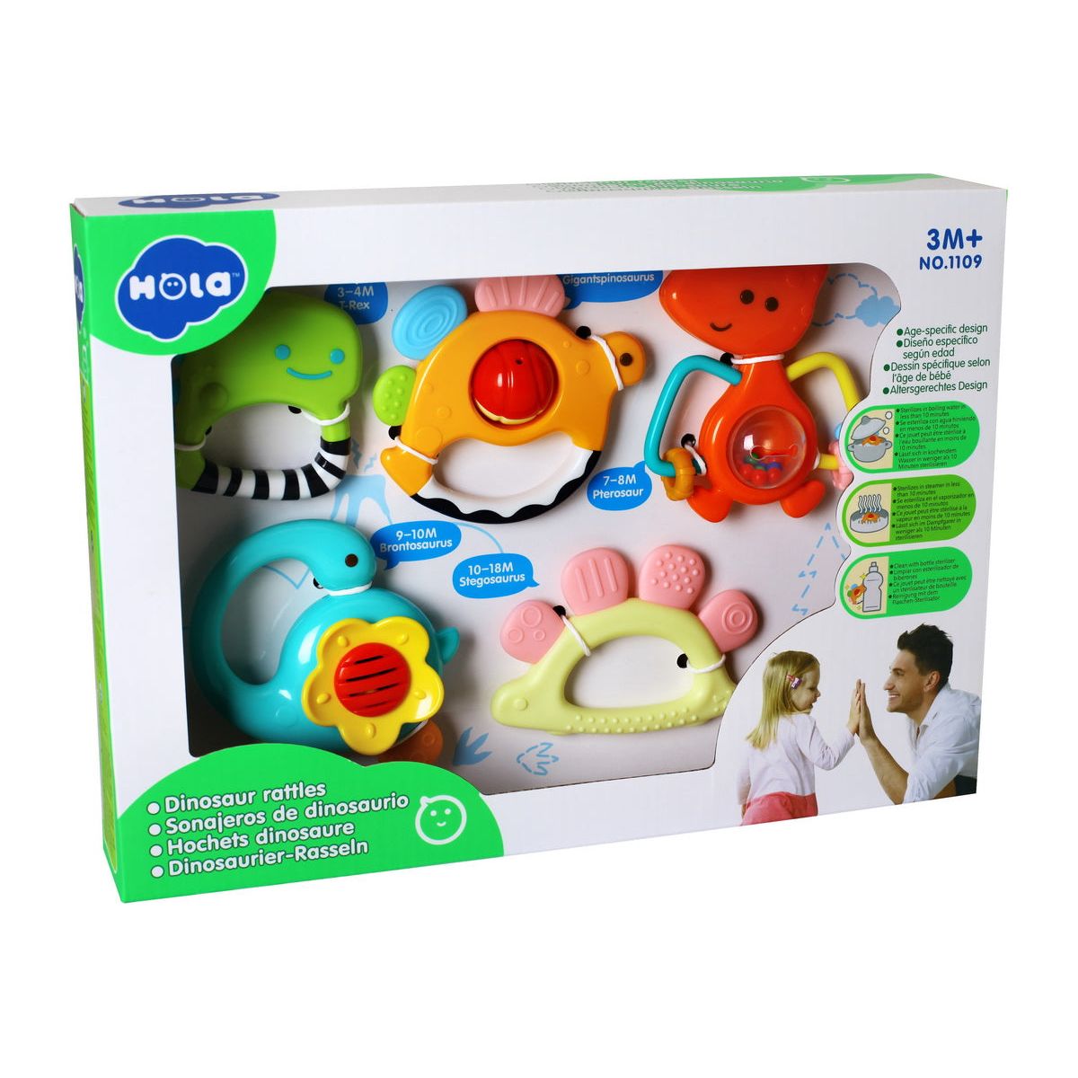 Hola Set 5 Zornaitori Dinozauri Multicolori