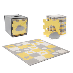 Kinderkraft Covoras de Joaca Luno Shapes Puzzle 3D Spuma Yellow