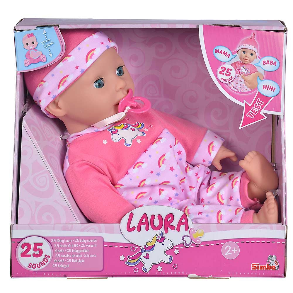 Simba Baby Papusa Bebelus laura 38cm cu Sunete