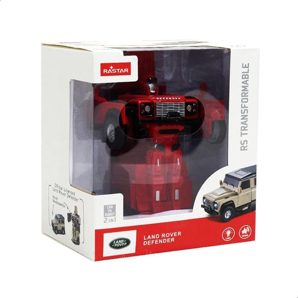 Rastar Metal Masinuta Convertibila Land Rover Defender Rosu cu Telecomanda