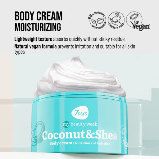 7DAYS Crema de Corp Nutritie si Hidratare Cocos si Shea 250ml