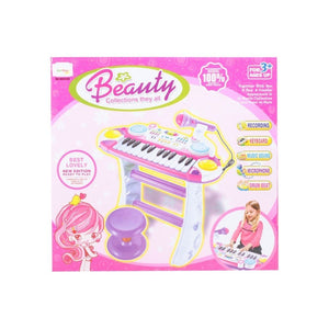 AS Instrument Muzical Pianina Electronica Malplay cu Scaun si Microfon Roz