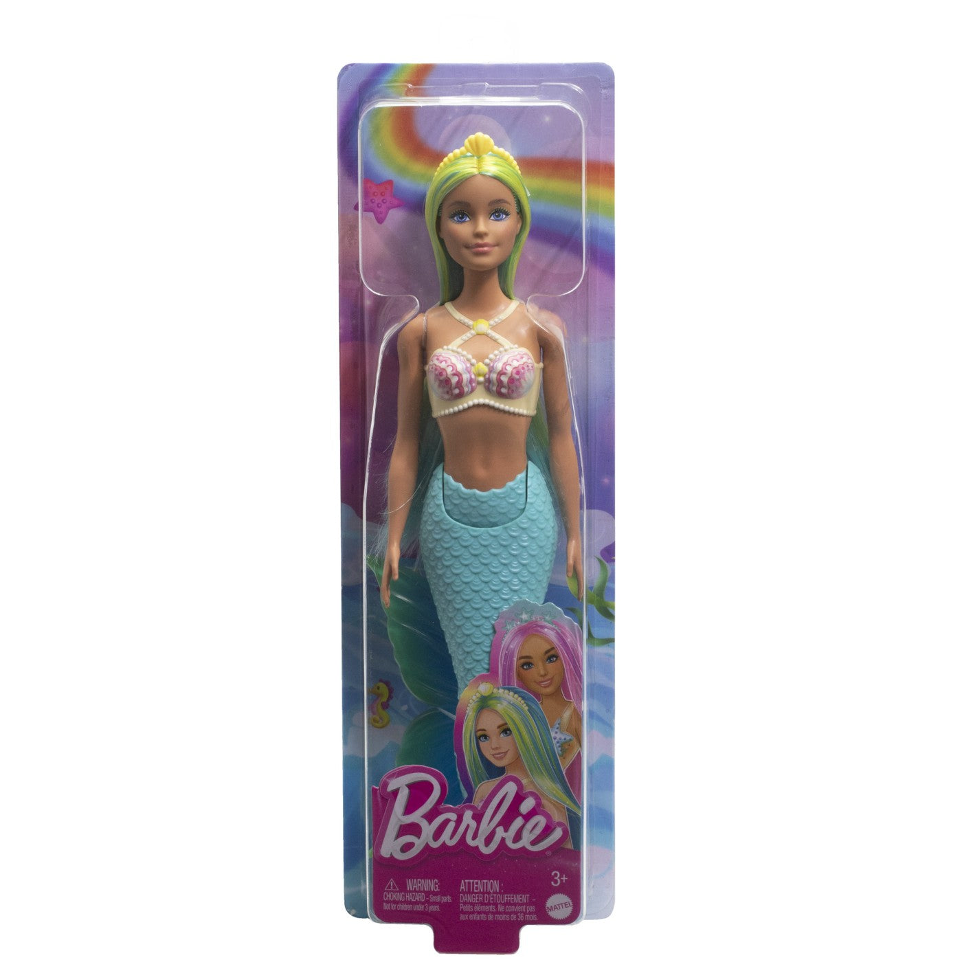 Barbie Dreamtopia Papusa Sirena cu Corset Galben si Coada Albastra 32cm