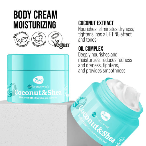 7DAYS Crema de Corp Nutritie si Hidratare Cocos si Shea 250ml