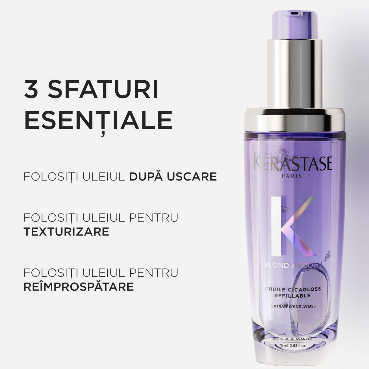 Kerastase Blond Absolu L'Huile Cicagloss - Ulei Pentru Par Blond Reincarcabil 75ml - Beauty Lounge