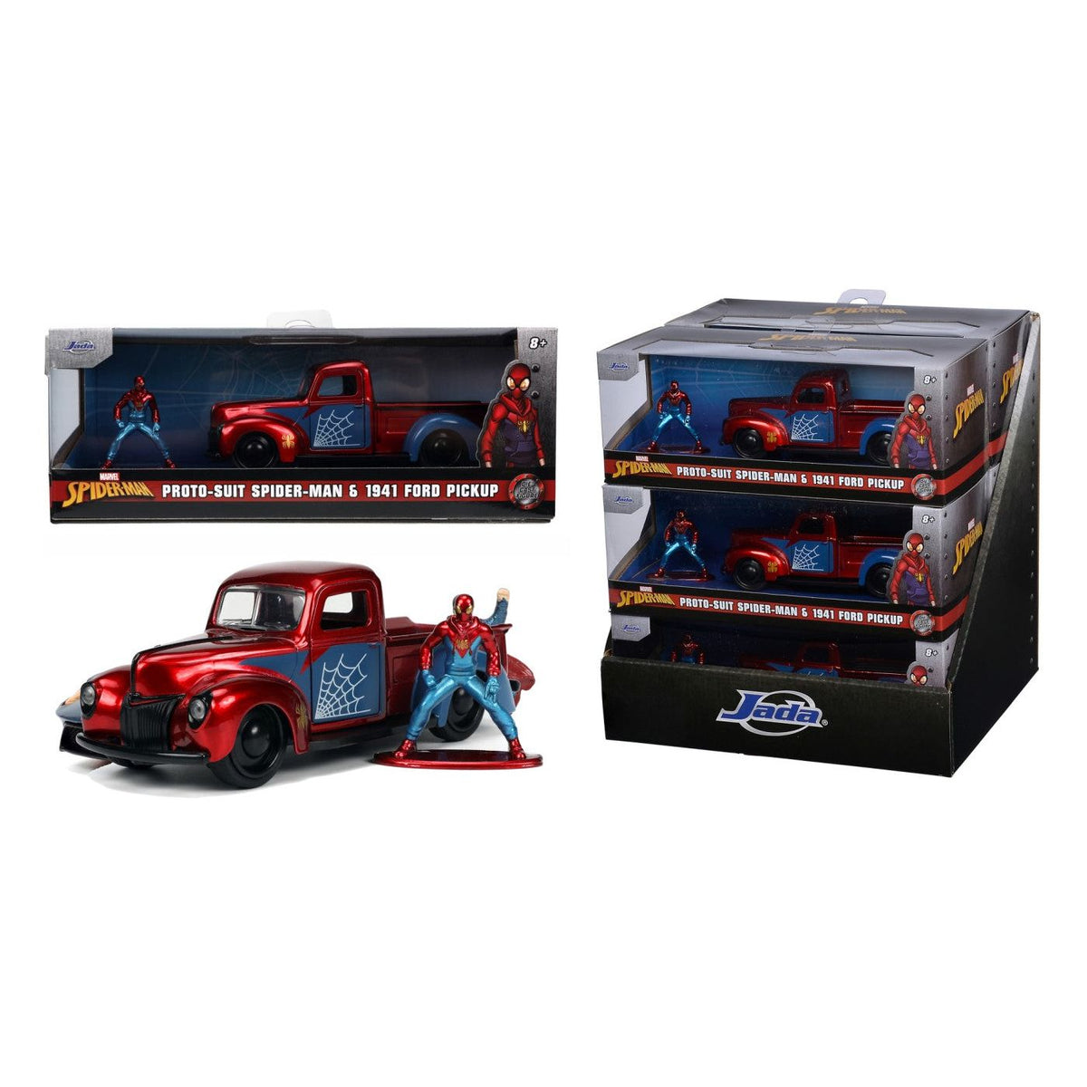 Jada Toys Marvel Set Masinuta Metalica Ford Pick Up si Figurina Spider Man