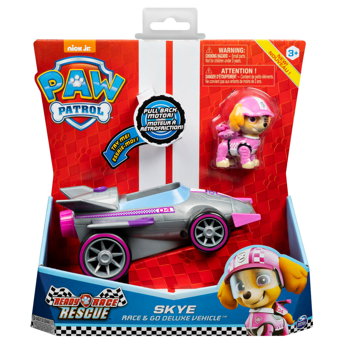 Paw Patrol Skye Masina de Curse cu Sunete si Motor Pull-Back