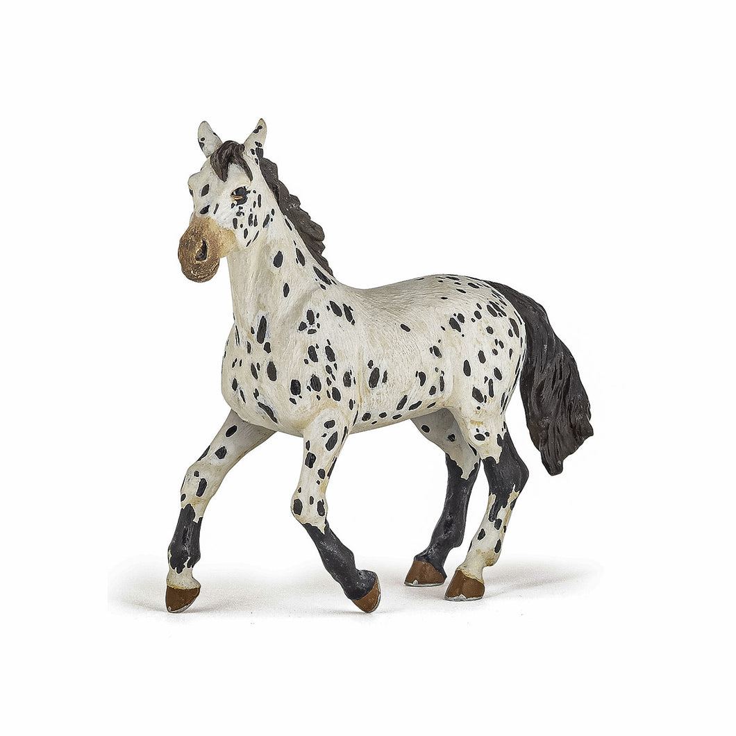 Papo Rase de Cai si Ponei Figurina Iapa Appaloosa Neagra