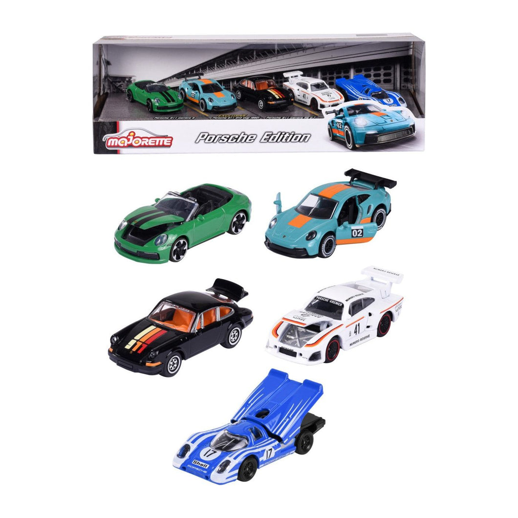 Majorette Set 5 Masinute Metalice Porsche 7.5cm