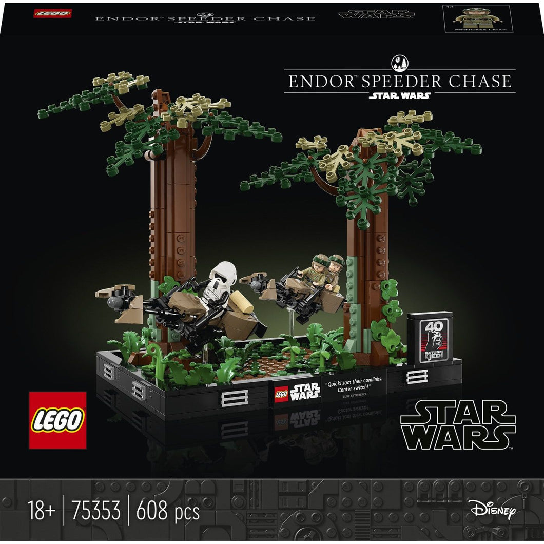 Lego Star Wars Diorama de Urmarire cu Speederul pe Endor