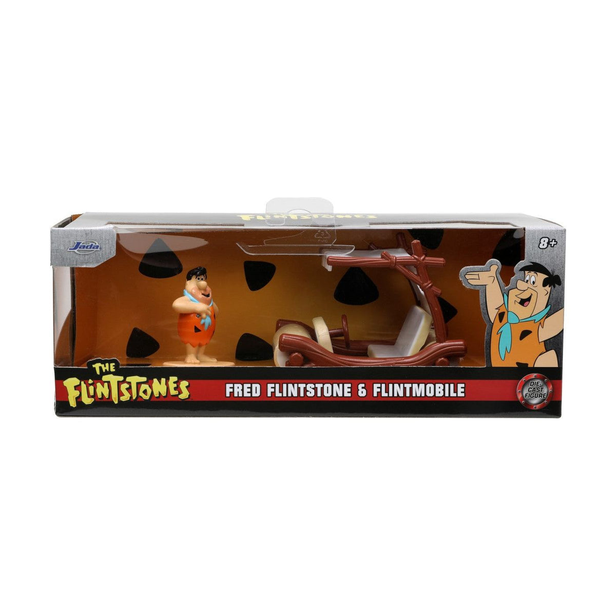 Jada Toys Set Masinuta Metalica Flintmobilul si Figurina Fred Flintstone