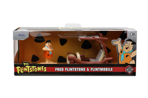 Jada Toys Set Masinuta Metalica Flintmobilul si Figurina Fred Flintstone