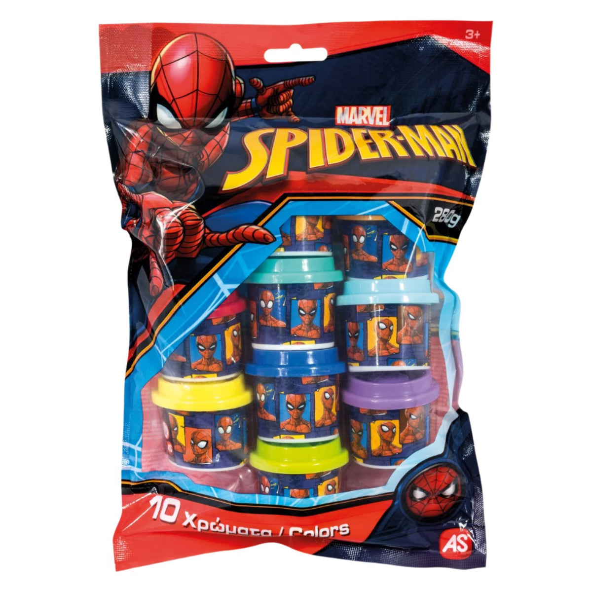 As Set 10 Borcanase de Plastilina Spiderman in Punga de Plastic