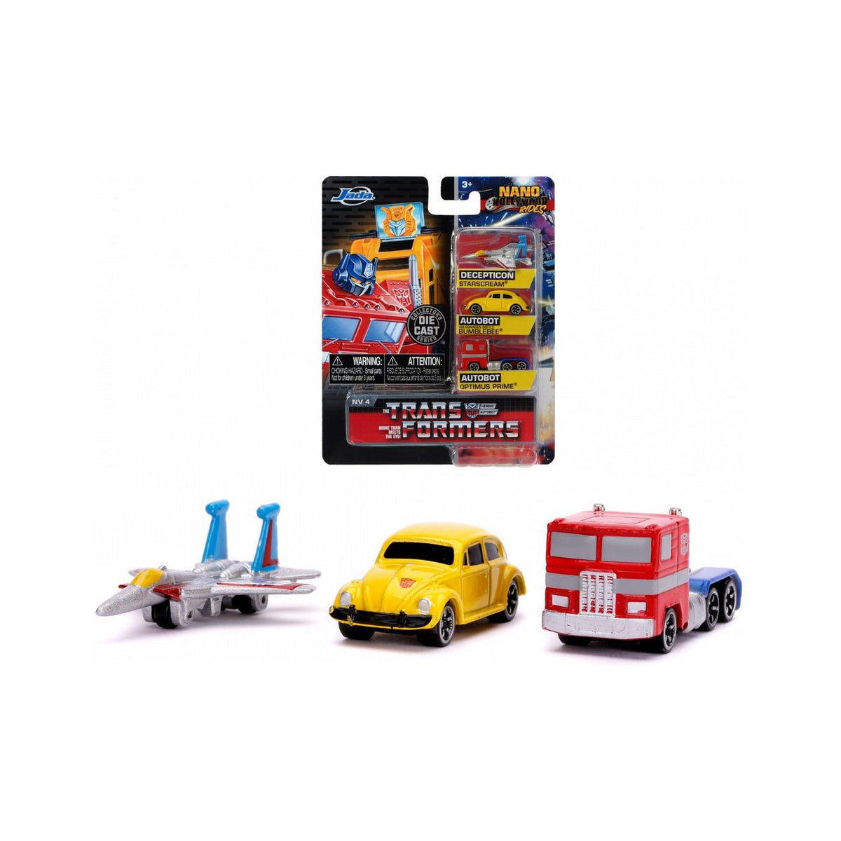 Jada Toys Transformers Set 3 Nano Masinute Metalice 4cm
