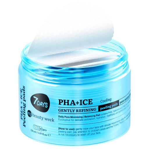 7DAYS Dischete Faciale Exfoliante PHA+ICE Efect Racire 50buc
