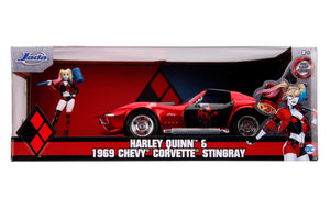 Jada Toys Masinuta din Metal Harley Quinn 1969 Chevy Corvette