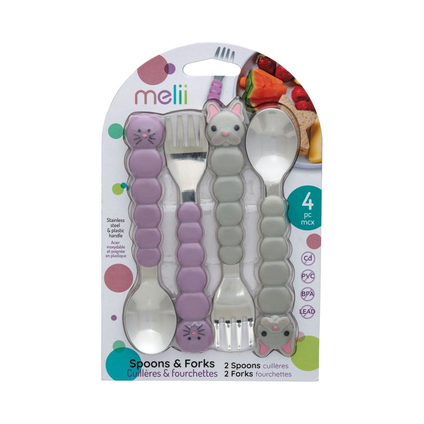 Melii Set 4 Tacamuri Colorate Model Pisica and Bulldog