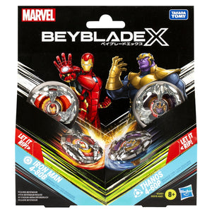 Beyblade X Marvel Set Duo Iron Man 4-80B si Thanos 4-60P